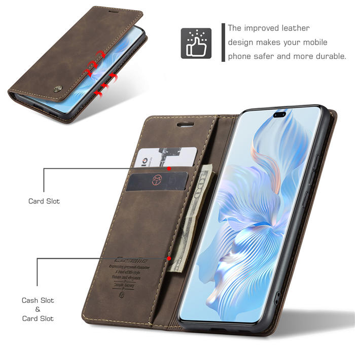 CaseMe Honor 80 Pro Wallet Suede Leather Case