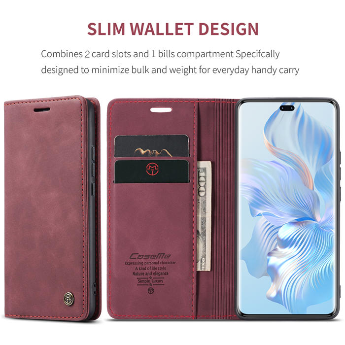 CaseMe Honor 80 Pro Wallet Suede Leather Case