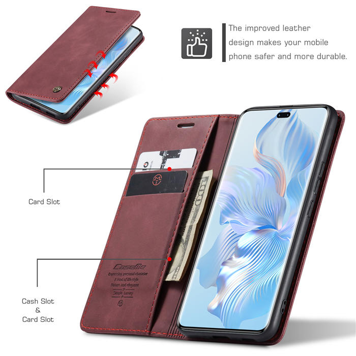 CaseMe Honor 80 Pro Wallet Suede Leather Case