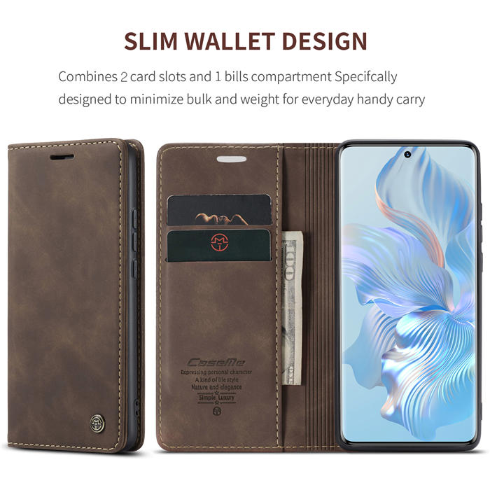 CaseMe Honor 80 Wallet Suede Leather Case