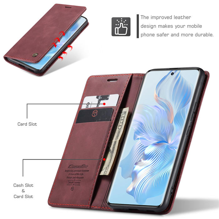 CaseMe Honor 80 Wallet Suede Leather Case