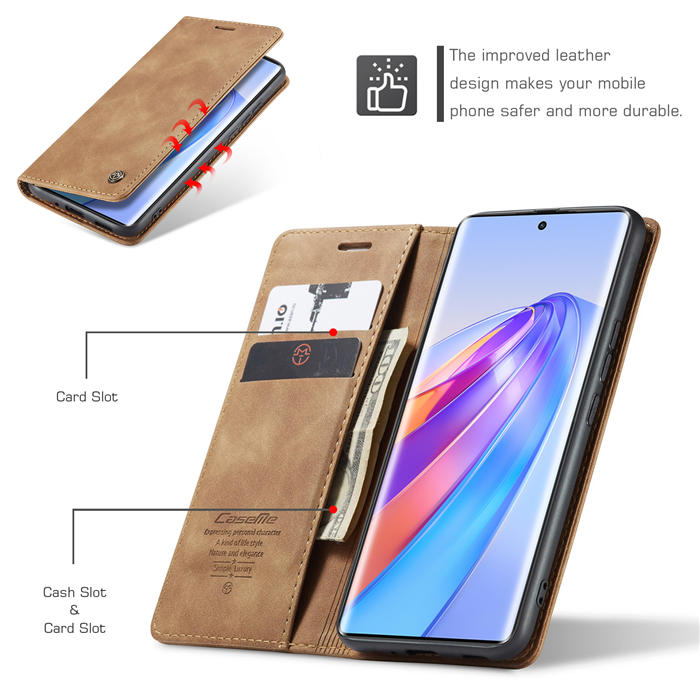 CaseMe Honor X40 Wallet Suede Leather Case