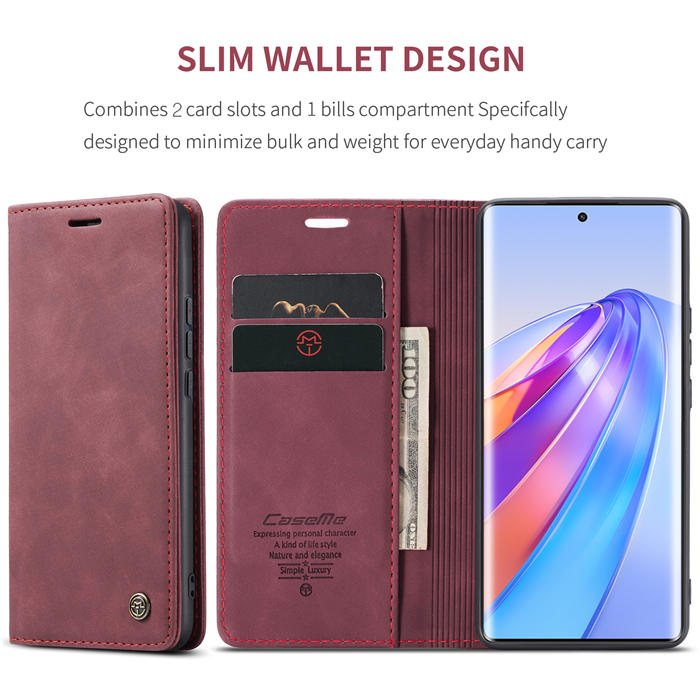 CaseMe Honor X40 Wallet Suede Leather Case