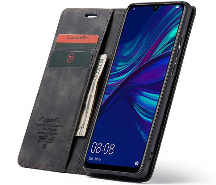 CaseMe Huawei P Smart 2019 Retro Wallet Kickstand Magnetic Flip Leather Case