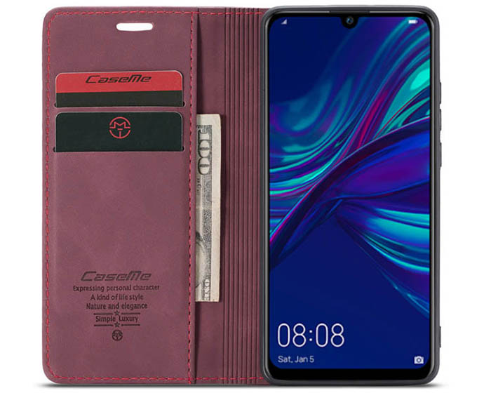 CaseMe Huawei P Smart 2019 Retro Wallet Kickstand Magnetic Flip Leather Case