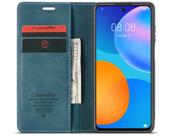 CaseMe Huawei P Smart 2021 Wallet Kickstand Magnetic Flip Leather Case