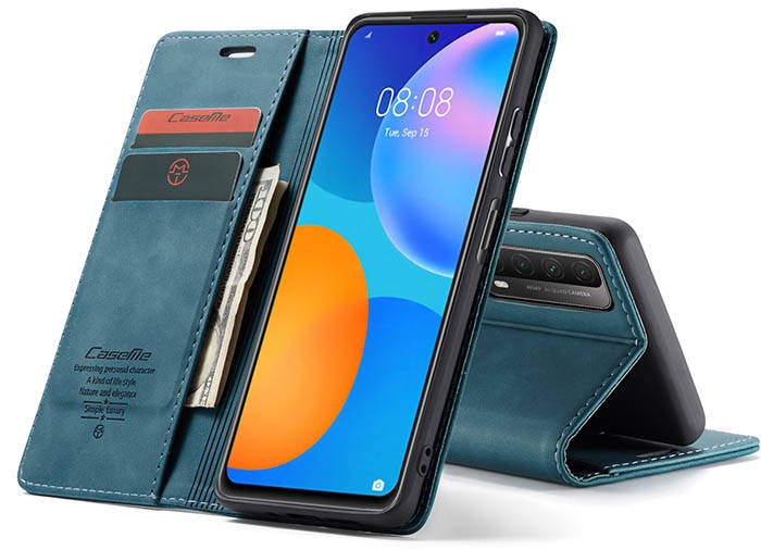 CaseMe Huawei P Smart 2021 Wallet Kickstand Magnetic Flip Leather Case