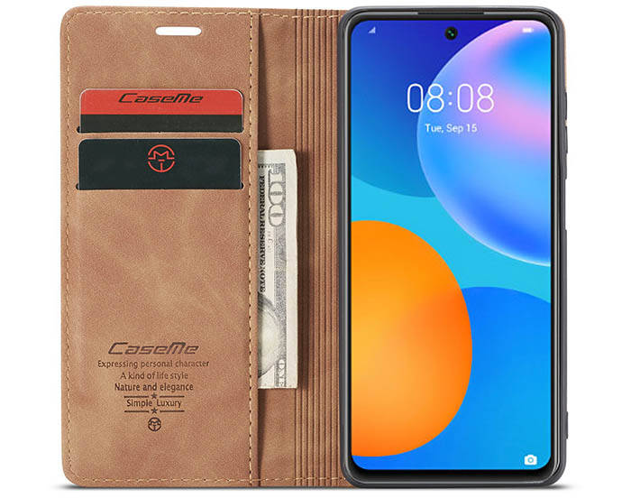 CaseMe Huawei P Smart 2021 Wallet Kickstand Magnetic Flip Leather Case