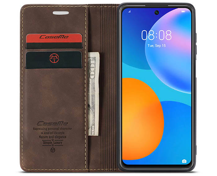 CaseMe Huawei P Smart 2021 Wallet Kickstand Magnetic Flip Leather Case