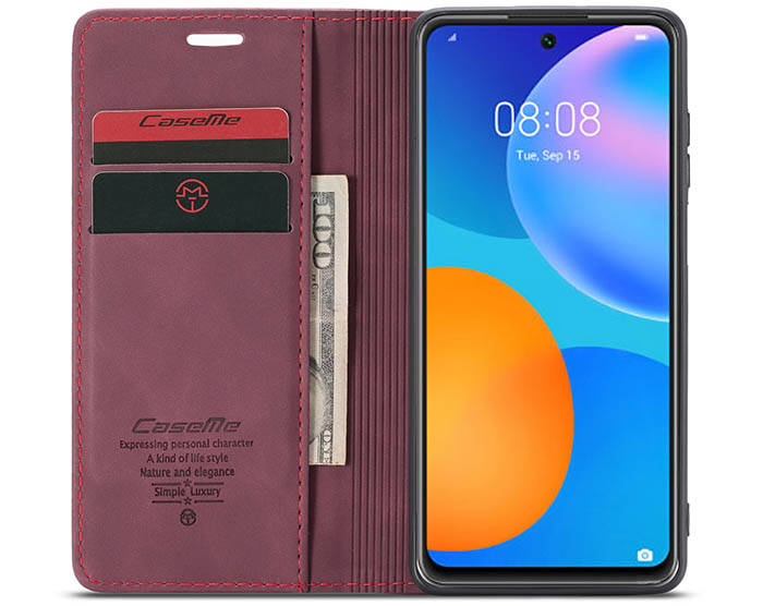 CaseMe Huawei P Smart 2021 Wallet Kickstand Magnetic Flip Leather Case