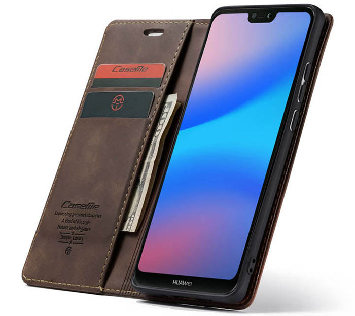 CaseMe Huawei P20 Lite Wallet Kickstand Magnetic Flip Leather Case