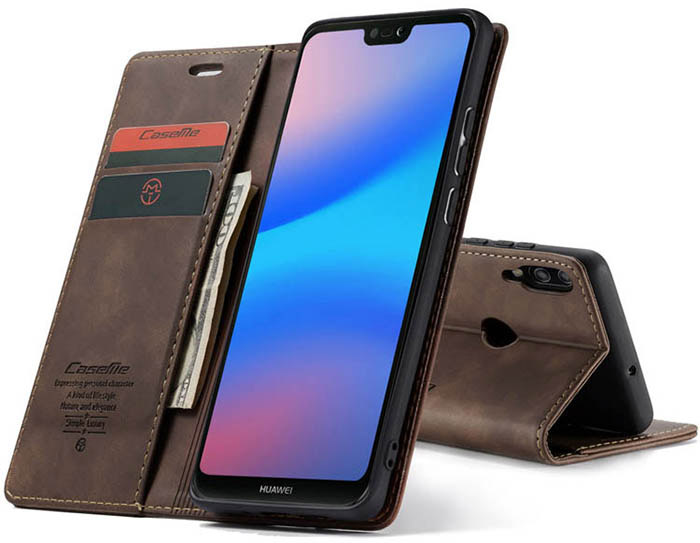 CaseMe Huawei P20 Lite Wallet Kickstand Magnetic Flip Leather Case