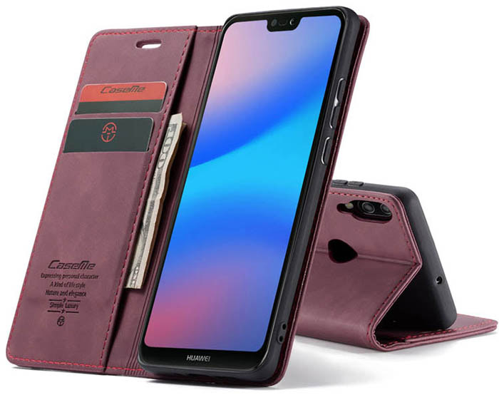 CaseMe Huawei P20 Lite Wallet Kickstand Magnetic Flip Leather Case