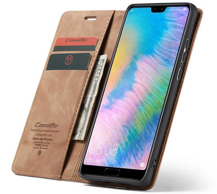 CaseMe Huawei P20 Pro Wallet Kickstand Magnetic Flip Leather Case