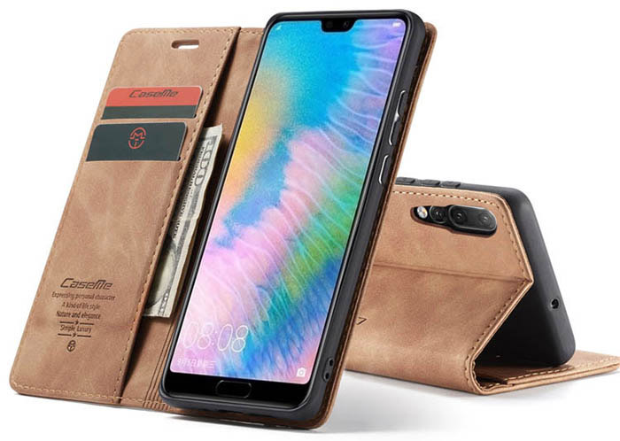 CaseMe Huawei P20 Wallet Kickstand Magnetic Flip Leather Case