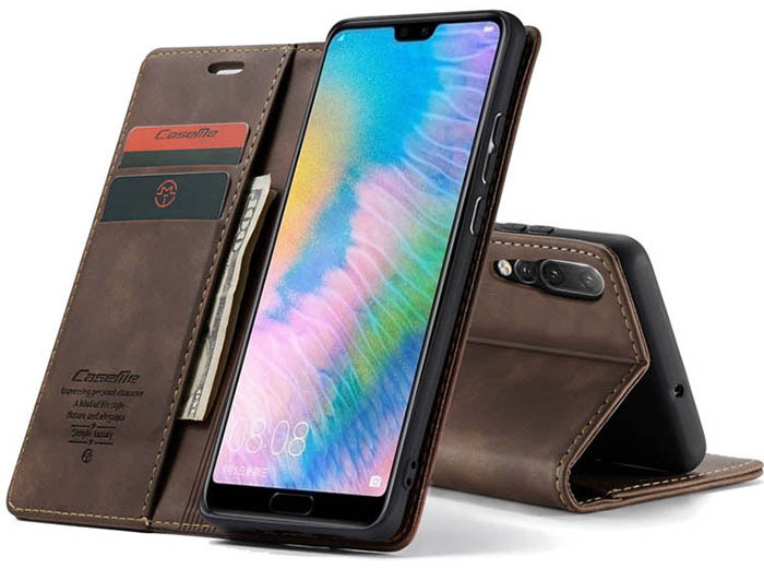 CaseMe Huawei P20 Wallet Kickstand Magnetic Flip Leather Case