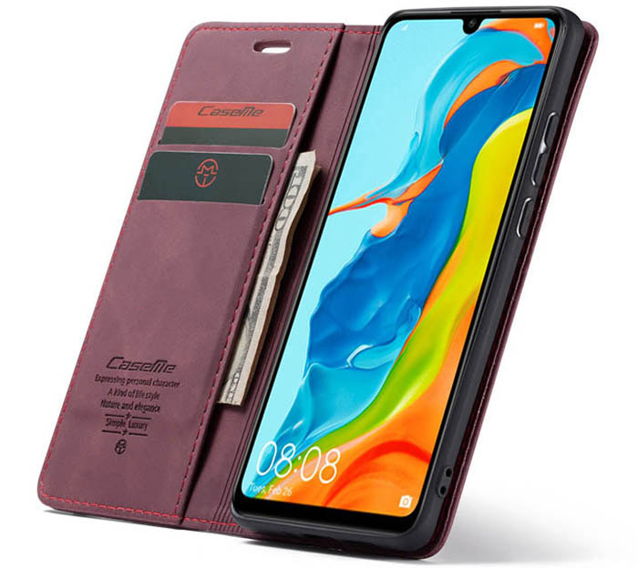 CaseMe Huawei P30 Lite Retro Wallet Kickstand Magnetic Flip Leather Case