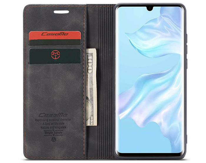 CaseMe Huawei P30 Pro Retro Wallet Kickstand Magnetic Flip Leather Case