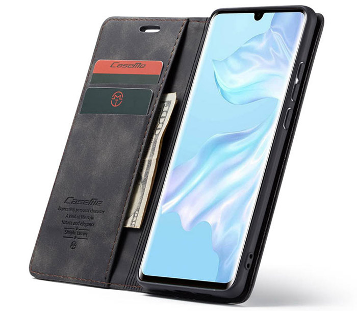 CaseMe Huawei P30 Pro Retro Wallet Kickstand Magnetic Flip Leather Case