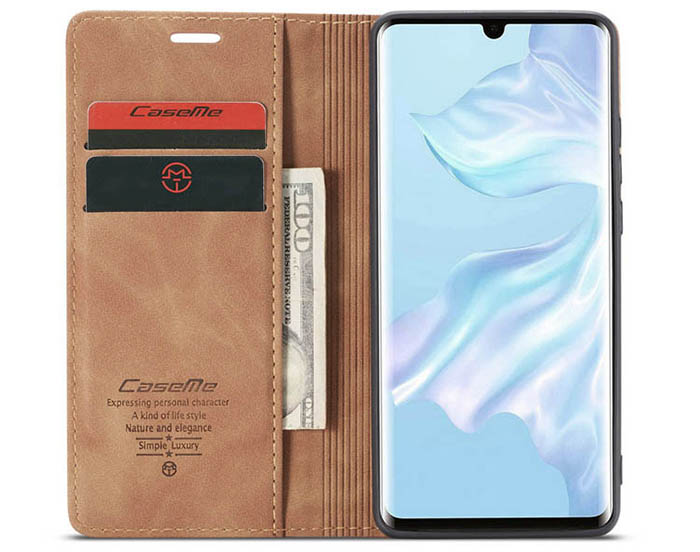 CaseMe Huawei P30 Pro Retro Wallet Kickstand Magnetic Flip Leather Case