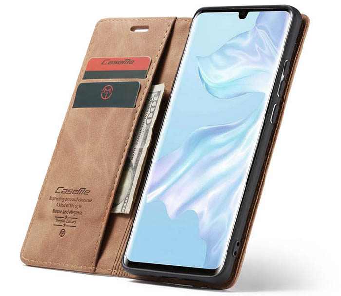 CaseMe Huawei P30 Pro Retro Wallet Kickstand Magnetic Flip Leather Case