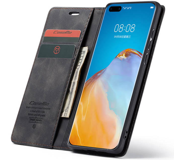 CaseMe Huawei P40 Wallet Kickstand Magnetic Flip Leather Case