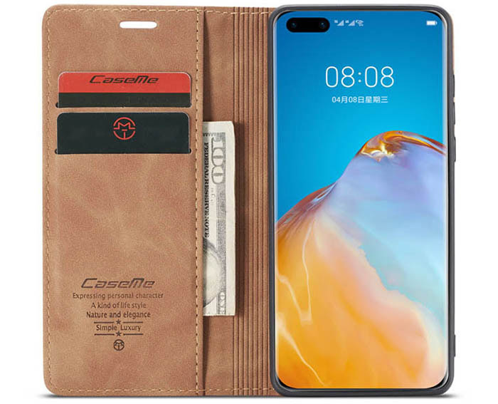 CaseMe Huawei P40 Wallet Kickstand Magnetic Flip Leather Case