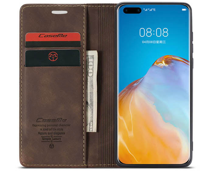 CaseMe Huawei P40 Wallet Kickstand Magnetic Flip Leather Case