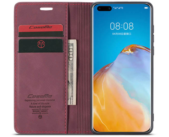 CaseMe Huawei P40 Wallet Kickstand Magnetic Flip Leather Case