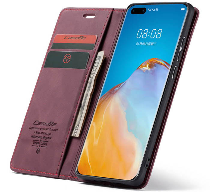 CaseMe Huawei P40 Wallet Kickstand Magnetic Flip Leather Case