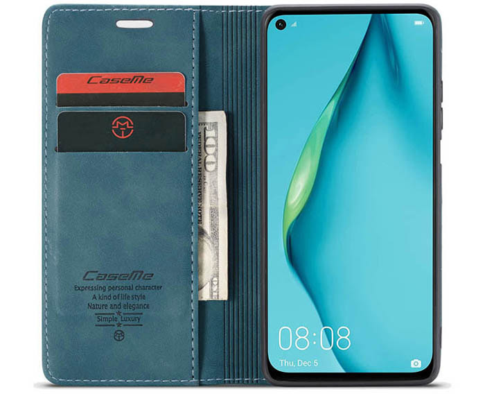 CaseMe Huawei P40 Lite Wallet Kickstand Magnetic Flip Leather Case