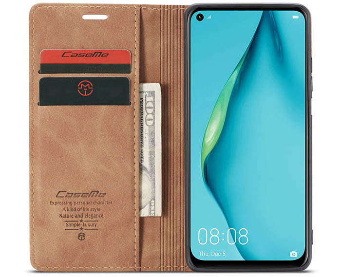 CaseMe Huawei P40 Lite Wallet Kickstand Magnetic Flip Leather Case