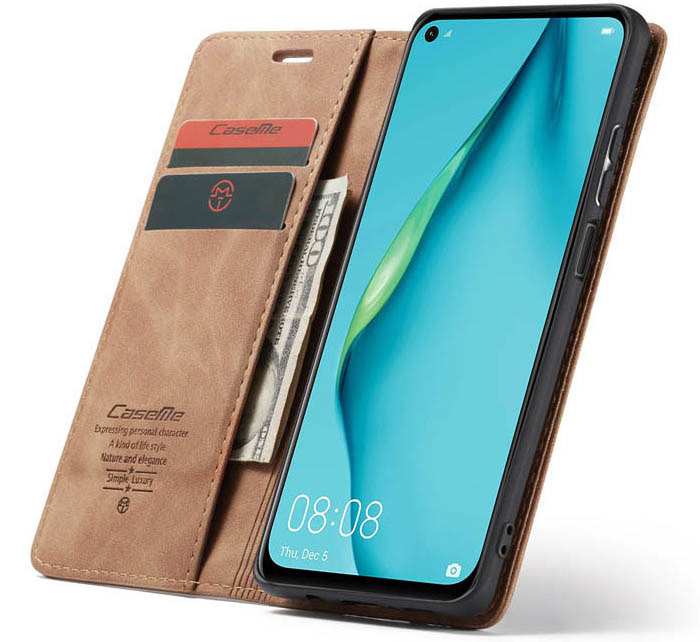 CaseMe Huawei P40 Lite Wallet Kickstand Magnetic Flip Leather Case