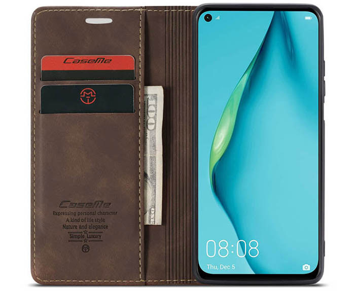 CaseMe Huawei P40 Lite Wallet Kickstand Magnetic Flip Leather Case