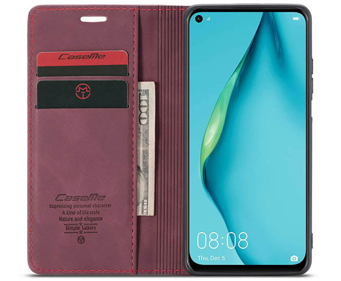 CaseMe Huawei P40 Lite Wallet Kickstand Magnetic Flip Leather Case