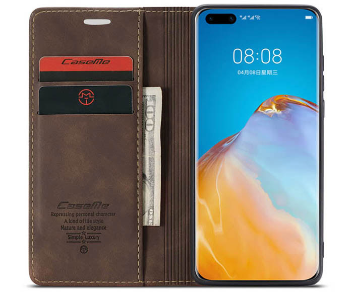 CaseMe Huawei P40 Pro Wallet Kickstand Magnetic Flip Leather Case