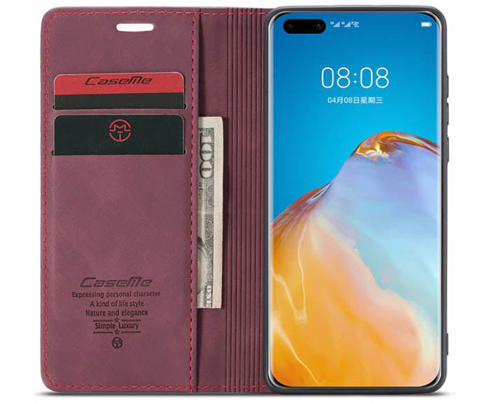 CaseMe Huawei P40 Pro Wallet Kickstand Magnetic Flip Leather Case