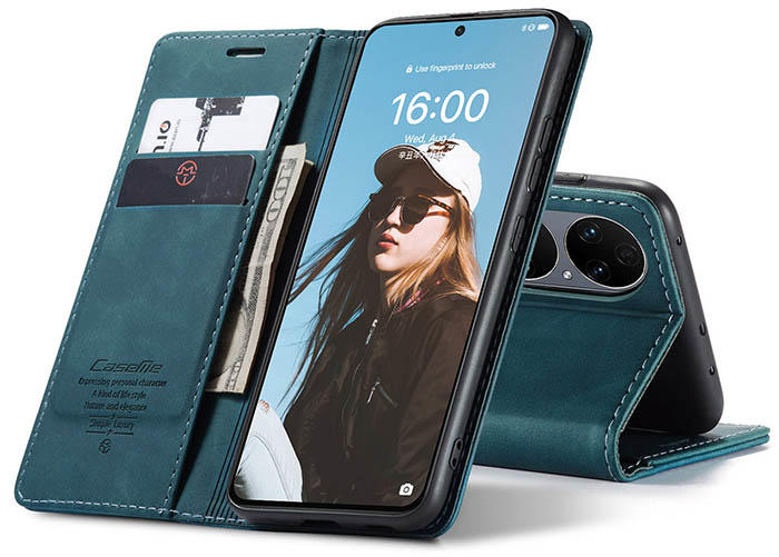 CaseMe Huawei P50 Wallet Kickstand Magnetic Flip Leather Case