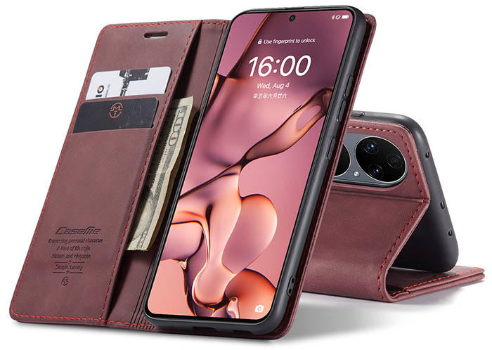 CaseMe Huawei P50 Wallet Kickstand Magnetic Flip Leather Case