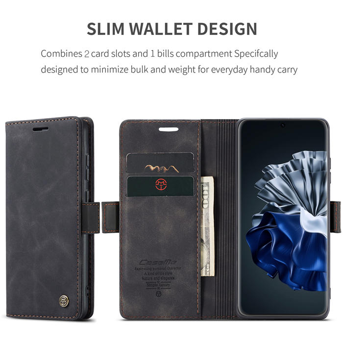 CaseMe Huawei P60 Pro Wallet Suede Leather Case