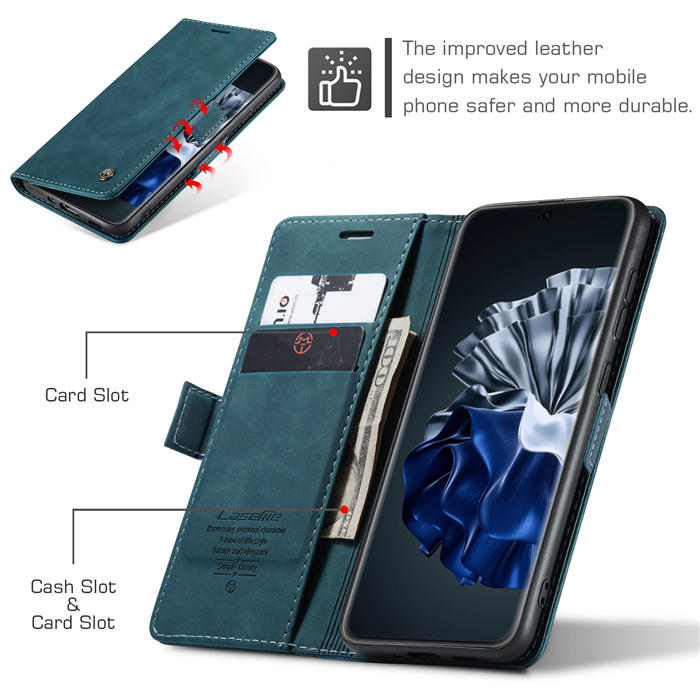 CaseMe Huawei P60 Pro Wallet Suede Leather Case