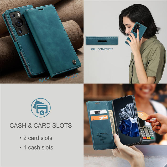 CaseMe Huawei P60 Pro Wallet Suede Leather Case