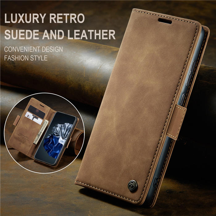 CaseMe Huawei P60 Pro Wallet Suede Leather Case