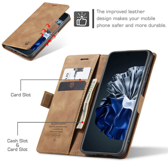 CaseMe Huawei P60 Pro Wallet Suede Leather Case