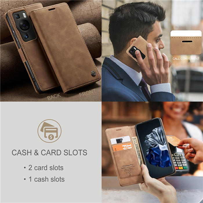 CaseMe Huawei P60 Pro Wallet Suede Leather Case