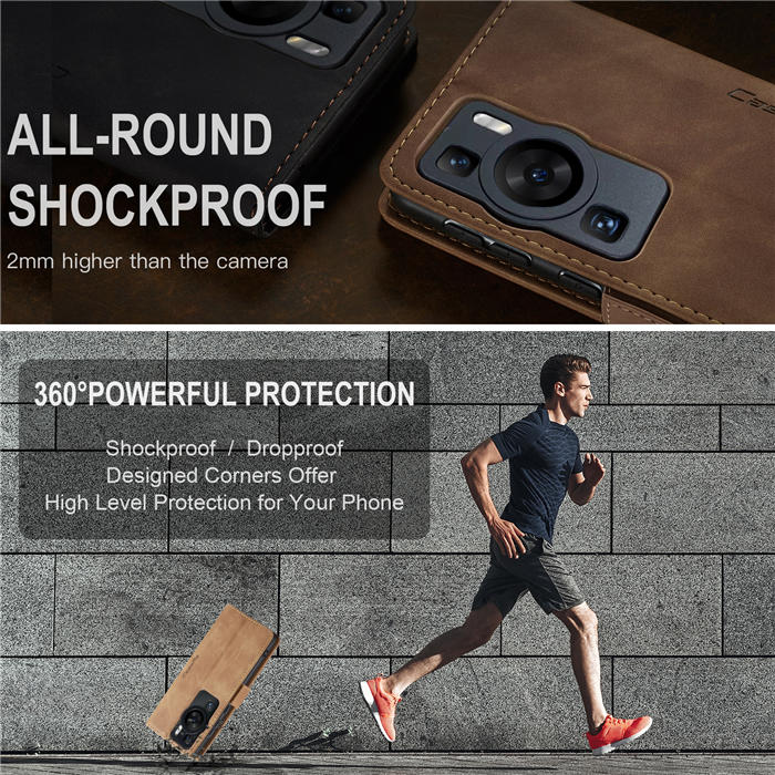 CaseMe Huawei P60 Pro Wallet Suede Leather Case