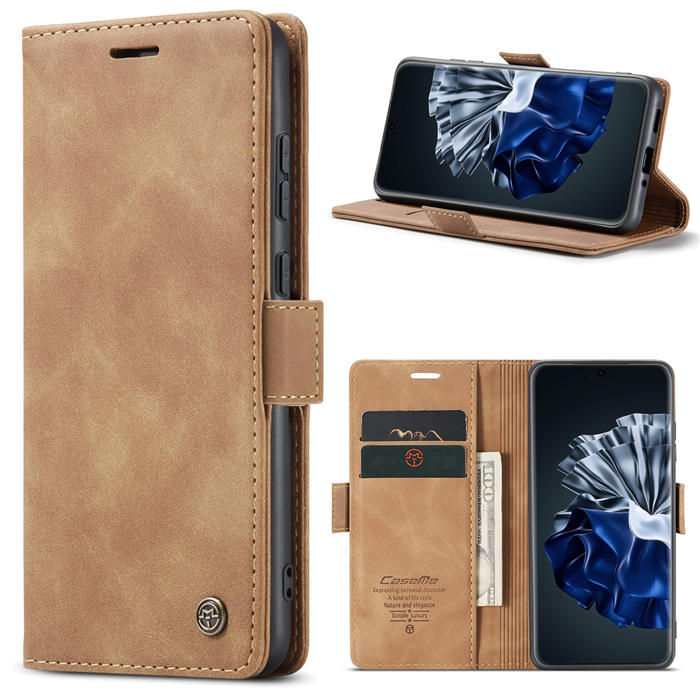 CaseMe Huawei P60 Pro Wallet Suede Leather Case