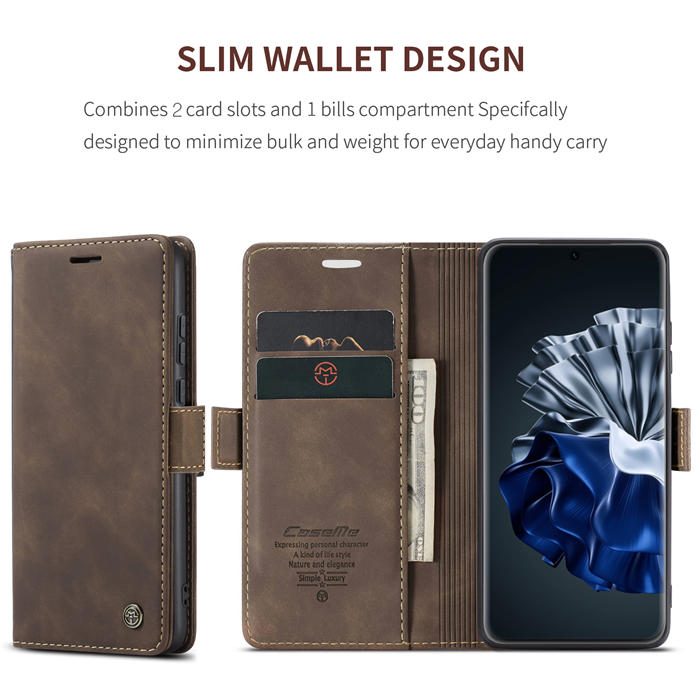 CaseMe Huawei P60 Pro Wallet Suede Leather Case