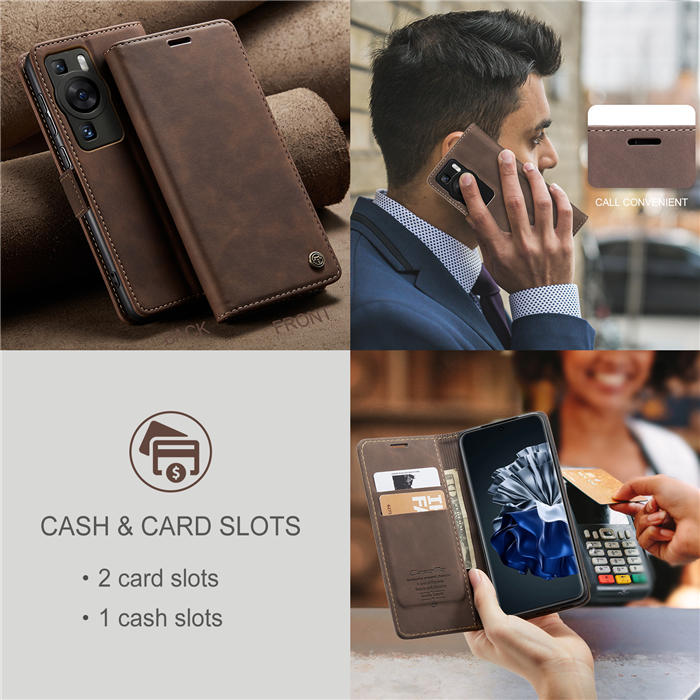 CaseMe Huawei P60 Pro Wallet Suede Leather Case