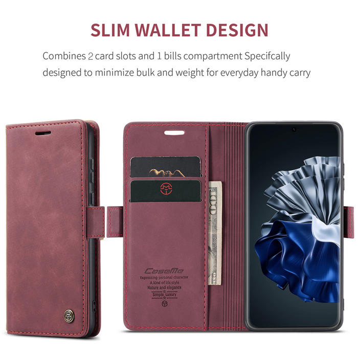 CaseMe Huawei P60 Pro Wallet Suede Leather Case